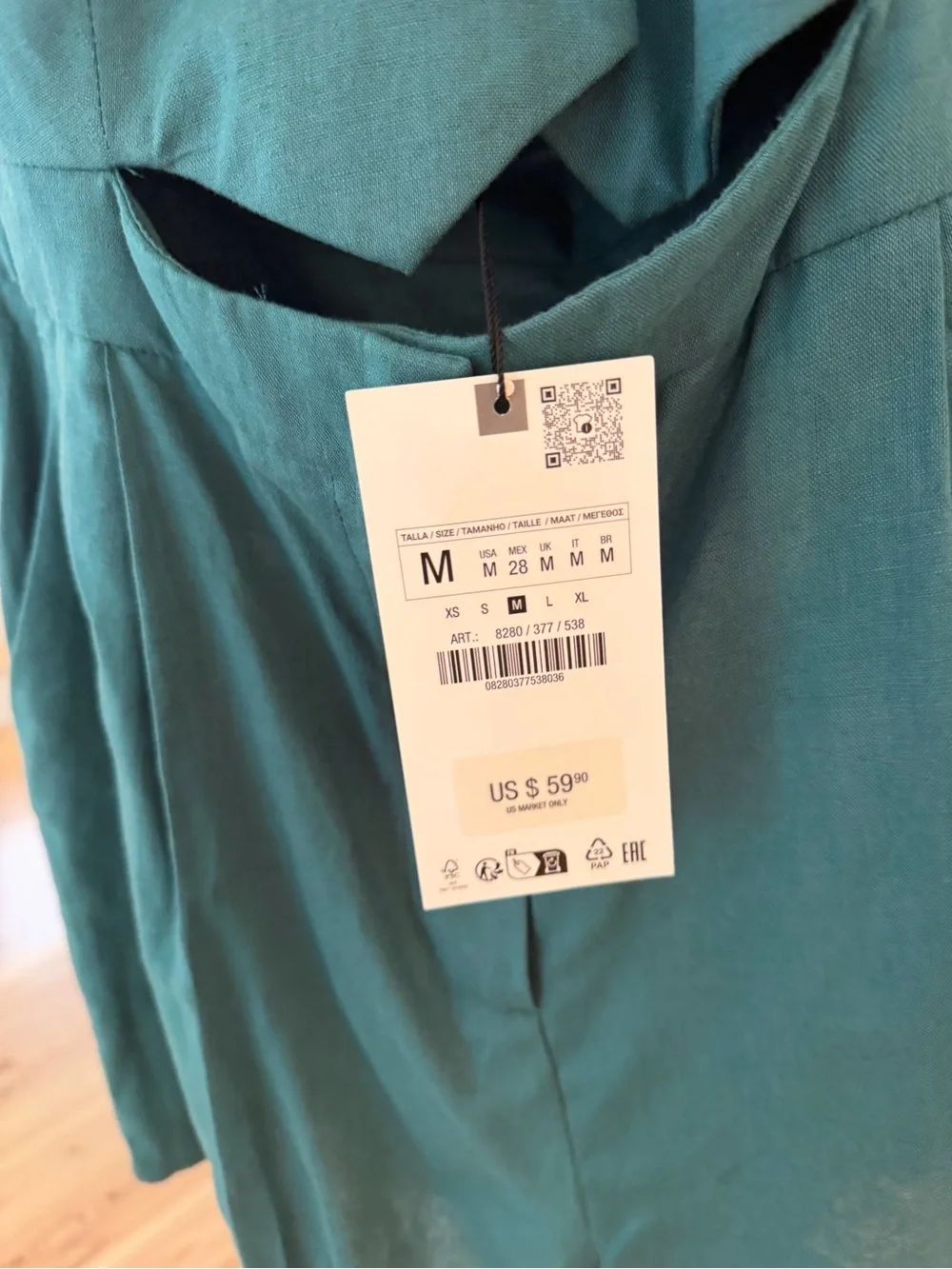 NWT Zara linen romper Size M